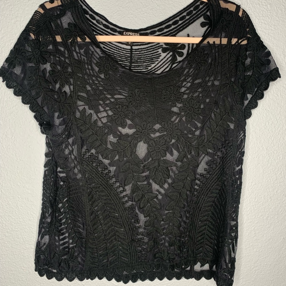Embroidery black top